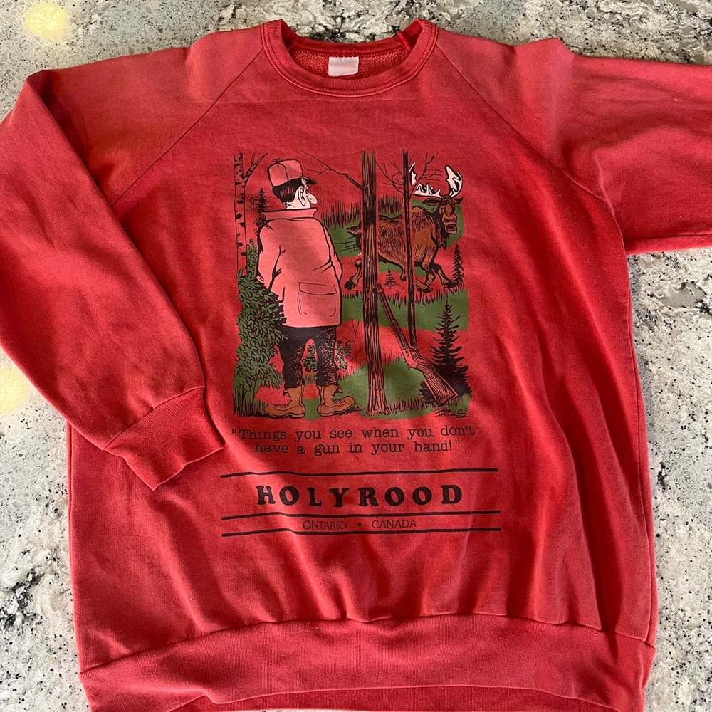 Vintage 80s Funny Hunting Graphic Crewneck